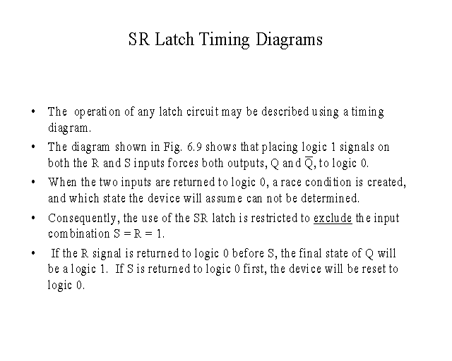 SR Latch Timing Diagrams